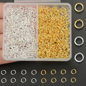 TEMU 1000/1200개 연결 링, 4mm 및 5mm 사이즈의 점프 링 포함, 주얼리 추가 제작, 팔찌 및 발찌 잠금, 펜던트 목걸이 커넥터, 가방 체인 연결 링, 오픈 점프 링, 싱글 루프에 적합