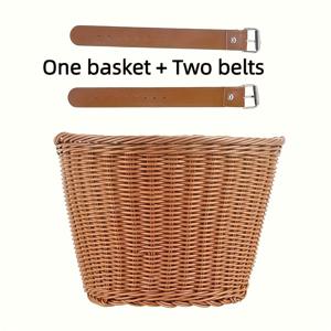 TEMU 두 손잡이가 있는 하나의 바구니, 스쿠터, 유모차 및 자전거용 인조 짠 보관 바구니 - 장인 제작 정리함