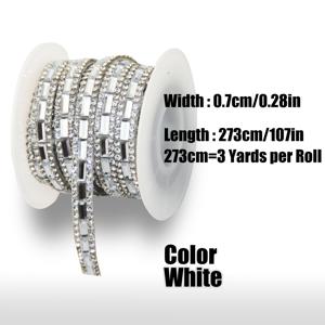 TEMU 3야드 자체 접착식 라인석 리본 멀티 컬러 트림 스트립, DIY 의류, 신발, 모자, 가방, 자동차 장식, 축제용 장식품용 장식 트림 테이프 [길이: 273cm/107 IN]