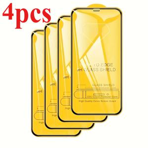 TEMU 삼성 갤럭시 S25 울트라, S24 울트라, 플러스, S22, S23 EF, A56, A36, A55, A32, A54, A15, A16, A05, A06 호환 9D 강화 유리 액정 보호 필름 4매 세트. 연중 사용에 적합하며, 휴일 친구 선물로 좋습니다.