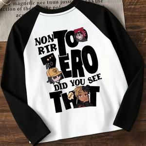 TEMU 가을 트렌디한 활용도 높은 긴팔 래글런 티셔츠, 캐주얼웨어, , 스타일리시한 디자인, 트렌디한 상의, 기계 세탁 가능, 튼튼한 소재, 루즈핏 셔츠, 남녀공용의류, 청소년 의류, 십대 옷장