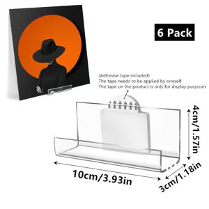 TEMU 벽걸이형 바이닐 레코드 홀더 (6개 팩 디자인), LP 앨범 커버, CD, 액자 등을 드릴 없이 보이도록 하는 자가 접착식 아크릴 선반으로 구성된 플로팅 선반