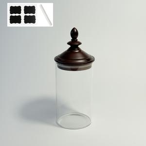TEMU 1개, 소/중/대 사이즈 유리 식품 용기 블랙 월넛 뚜껑, 원형 유리 병, 투명 유리 용기, 주방 정리용 유리 보관 용기, 팬트리 보관, 레스토랑 사용, 가정용, 커피 원두, 식탁 소금, 칠리 파우더, 후추, 오트밀 등 보관에 이상적, 할로윈 및 크리스마스 선물로 완벽, 방수 라벨 및 마커 펜 포함