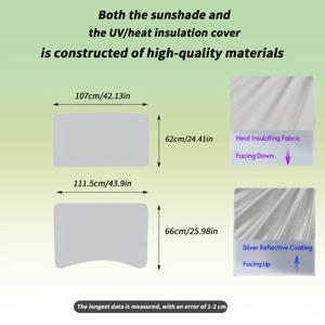 TEMU 테슬라 모델 3 2024 선루프 접이식 차양 아이스 선쉐이드 2개 세트