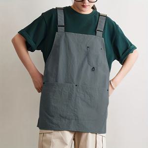 TEMU 일본 스타일 경량 앞치마 - 대형 앞면 포켓으로 조절 가능, 요리, 정원 가꾸기 및 바베큐에 적합 - 전문 요리사 및 가정용으로 이상적인 디자인 - 올리브 그린 및 기타 색상으로 제공 - 세척이 용이한 작업복