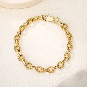 TEMU 18K 금도금 여성 패션 팔찌, 핸드메이드 체인과 세련된 스플라이싱 디자인, 남녀공용