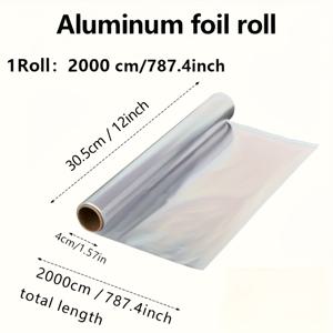 TEMU 헤비 듀티 초고밀도 대형 알루미늄 포일 롤 - 초넓은 20M*300Mm 베이킹 시트, 오븐, 그릴, 튀김 - 극한의 내열성, 논스틱, 간편한 청소 - 상업 및 가정용 주방 사용 - 일회용, 그릴 필수품, 매끄러운 표면