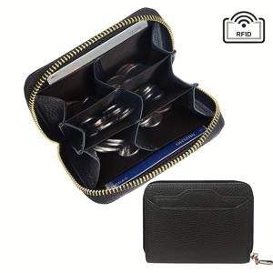 TEMU 신형 일본 동전 지갑, ID 카드 홀더 포함, 도난 방지 지퍼가 있는 소형 지갑