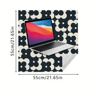 TEMU 1개, [셀프 접착식 매직 랩 천] INS 스타일 흑백 기하학적 꽃무늬 패턴 메이크업 가방, 메이크업 브러시 보관 파우치, 세탁 가능하고 내구성 있는 고양이 침대 담요, 장난기 많은 고양이를 위한 그루밍 및 진정 수건, 다용도 여행용 수납 천, 카메라 및 컴퓨터 보호용 랩 천