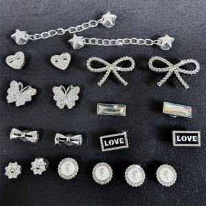 TEMU 20개 사랑의 하트 리본 인조 보석 세트, 슬리퍼, 샌들, 정원화면, 비치화, 신발 버클 장식 추가에 적합, 크리스마스 및 할로윈 파티를 위한 이상적인 선물 추가