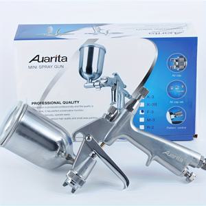 TEMU Auarita F3 미니 스프레이 건 (125ml 용량, 400cc/4.23oz 페인트통 포함), 1.0mm 노즐 LVMP 에어브러시 도구, 자동차, 주택 및 가구 페인팅에 적합. 자동차 페인팅용으로 설계되었으며, 컴팩트한 디자인, 견고한 구조를 갖추고 있습니다.