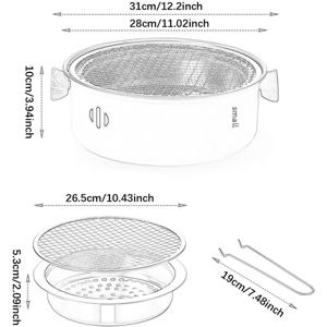 TEMU 스테인리스 스틸 숯불 그릴, 휴대용 숯불 바베큐 그릴, 야외 캠핑, 가정용 실내 바베큐 랙, 가족 모임 바베큐 필수품, 휴일 저녁 식사 필수 숯불 그릴