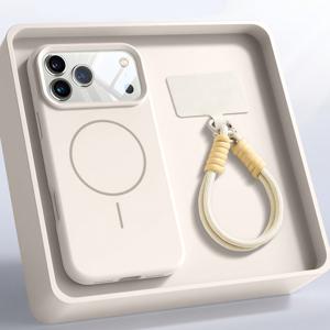 TEMU 휴대폰 케이스 - 아이폰 17 Pro Max, 16, 15, 14, 13, 12, 11 Pro Max, 16, 14 Plus 호환을 위해 설계된 마그네틱 휴대폰 케이스, 부드러운 커버 및 보호를 위한 리퀴드 스트랩 특징