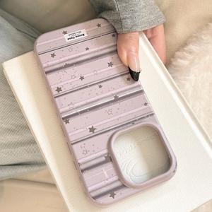 TEMU 휴대폰 케이스 - 퍼플-그레이 별 케이스, Apple 17, Iphone 16 Pro Max 호환, 12용 레트로 소프트 쉘, INS 스타일, 14 및 13용 낙하 방지