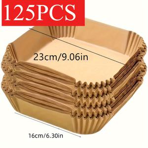 TEMU 125/250매 일회용 논스틱 파스텔지, 에어프라이어에 적합, 고온에 강하고 튀김물 방지 엣지 디자인, 치킨 윙 및 프렌치프라이 요리에 필수, 파티에 완벽, 세척 용이