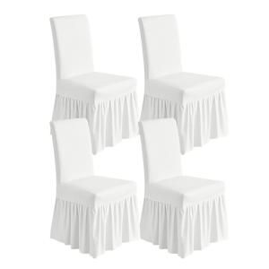 TEMU 단색 Y 섬유 원단 롱 스커트형 의자 커버 1/4개 세트, , 미끄럼 방지, 내구성, 세탁 가능, 높은 신축성과 스트레치성, 간편한 장착, 범용 가구 보호 커버, 파티, 결혼식, 연회, 이벤트, 케이터링, 기념행사에 적합, 140gsm