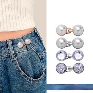 TEMU 여성용 바지 허리 조임기 4세트, 재사용 가능한 조절식 탈부착 허리 클립으로 즉시 매끄러운 디자인이 가능하며, 여성용 넉넉한 청바지, 드레스 및 스커트에 적합