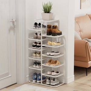 TEMU 가정용 대용량 맞물림식 다층 신발장, 소형 아파트용 실내 연철 신발 선반, 현관 수납 선반