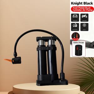 TEMU 발로 작동하는 고압 에어 펌프 (다양한 기능성 공기 주입 바늘 2개 포함) - 알루미늄 합금 재질, 헤비 듀티 휴대용 에어 펌프, 자동차, , 스쿠터, 농구공, 풍선에 적합, 배터리 없음