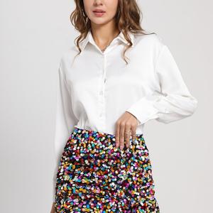 TEMU 라이트 노스랜드 디렉셔널 컬러풀 스팽글 스파이시 의상 파티 스타일 힙업 숏 스커트