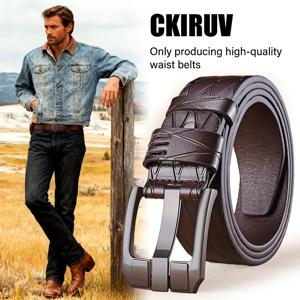 TEMU 고품질 남성 레트로 비즈니스 벨트 - 넓은 합금 핀 버클, 스타일리시한 바지를 위한 빈티지 디자인
