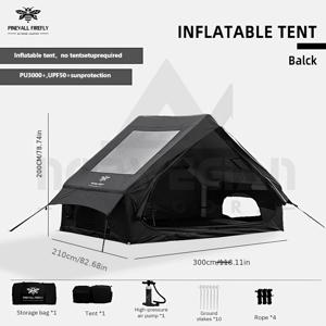 TEMU 4-6인용 인플레이터블 캠핑 텐트 - 간편한 설치, 가족용 야외 텐트, 썬쉐이드, 방풍, 보온, 모기 방지 기능. 고품질 디자인, 사계절 사용 가능, 보관백, 에어컨 벤트, 굴뚝 포함