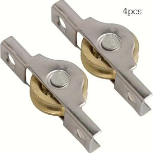 TEMU 4륜 도어 및 창문 스크린도어용 롤러, 파티오도어용 롤러, 차고 스크린도어용 교체용 롤러, 옷장, 캐비닛, 책장, 문 및 창문에 적합, 견고한 금속 구조, 간편한 설치 및 조절 가능