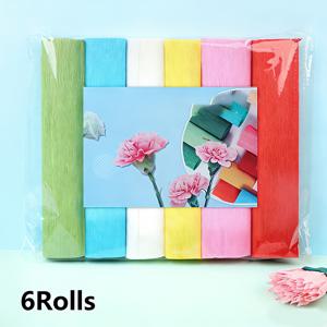 TEMU 크레페 종이 6롤, 장미, 카네이션, 꽃다발, 웨딩 장식, 축제 선물 및 창의적인 공예를 위한 생생한 공예 재료