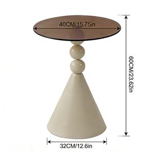 TEMU 리무버블 모던 라운드/코너 테이블 - 유리 상판 & 프레임, 다기능 소파 베드 사이드 커피 테이블, 실내/야외 사용 가능, 쉬운 청소 유리, 공간 절약형