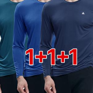 TEMU (1+1+1)( 3장세트! ) 남성 여름에도 시원한 냉감 쿨링 긴팔 라운드 티셔츠 쿨가이(M6QPST32)