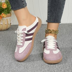 TEMU 소프트 빈티지 양면 멀 스니커즈, 여성 신발