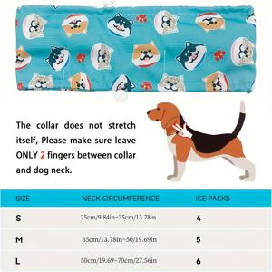 TEMU 허스키, 골든 리트리버, 사모예드에 적합한 재활용 가능한 아이스팩이 포함된 조절식 쿨링 칼라 - 강아지와 고양이용 쿨링 목도리, 더운 날씨용 여름 넥스카프, 열에 민감한 반려동물용 칼라
