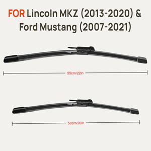 TEMU 고품질 와이퍼 세트 2개입, 사계절용, 2013년부터 2020년까지의 링컨 MKZ 모델 및 2007년부터 2021년까지의 포드 머스탱 모델에 적합 - 22인치 및 20인치 사이즈 포함, 간편한 설치