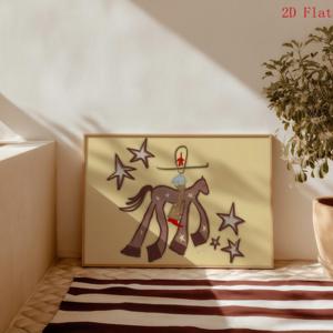 TEMU 2D 평면, 2D 평면 1개 베이지 벽 예술 서부 말 프린트 목장 장식 중립 그림 포스터, 벽 장식, 모던 스타일 포스터, 거실 및 방 장식, 욕실 장식, 이상적인 선물, 액자 없음, 2D 평면