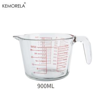 TEMU KEMORELA 1개 다기능 유리 계량컵 (눈금 및 손잡이 포함), 고온 내성, 전자레인지 사용 가능, 우유 데우기, 라면 조리, 샐러드 만들기, 베이킹, 파티에 완벽, 가정 및 주방 필수 도구