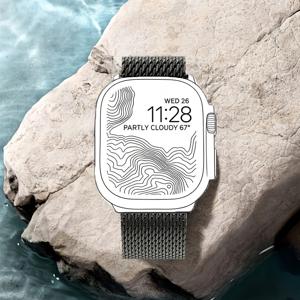TEMU Apple Watch 밴드 시리즈 11/10/9/8/7/6/5/4/3/Se/Ultra 3 - 46mm/49mm/45mm/44mm/42mm 보안 마그네틱 걸쇠, Apple Watch Ultra 3/Se/모든 시리즈용 - 남녀 스마트워치 액세서리, 세련된 디자인, 엔드