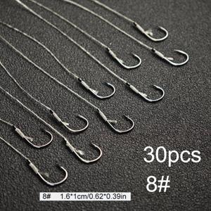 TEMU PE 낚싯줄이 미리 묶인 소형 낚시 바늘 30개