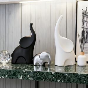TEMU 3인 가족을 위한 모던 코끼리 피규어, 거실, 바 캐비닛, TV 스탠드용 시크하고 고급스러운 홈 데코 아이템
