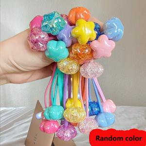 TEMU 5개 캔디 컬러 손상 없는 헤어 밴드 헤어 로프 별 헤어 로프 헤어 원형 여성용 귀여운 헤어 장식 헤어 액세서리