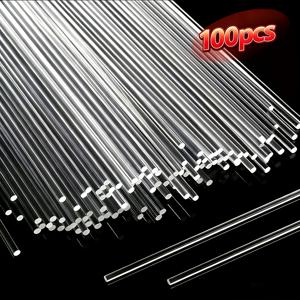 TEMU 100개입, 20cm 원형 막대, 공예, 파티 장식, 정원 가꾸기 및 테마 파티 세팅에 적합, 스타일리시한 산성 구조 아크릴 투명 막대 팩