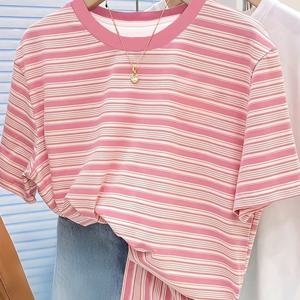 TEMU 우아하고 세련된 신상 봄/여름 라운드넥 루즈핏 캐주얼 출근룩 다용도 여성 티셔츠