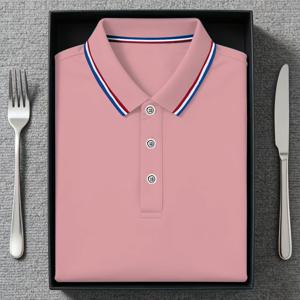 TEMU 루 허성 OBM 남성 비즈니스 컬러블록 셔츠, 편안하고 통기성 좋은 대조 칼라, 봄과 여름 야외 비즈니스 캐주얼 착용에 적합. 선물 상자는 전시용이며 포함되지 않음