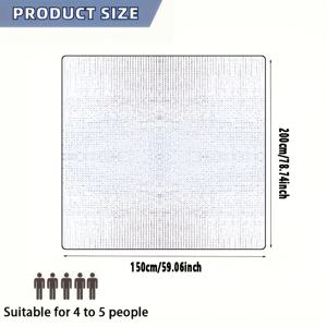 TEMU 1개 오버사이즈 사계절 캠핑 매트, 튼튼한 알루미늄 포일 EPE 원단, (200X100Cm/200X150Cm 두 가지 사이즈 옵션) - 가족, 커플 및 친구를 위한 캠핑, 피크닉, 해변 여행, 낚시 (식품 직접 접촉 제외) 이상적인 선택