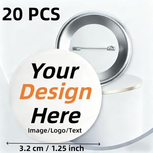 TEMU /100 맞춤형 핀, 사진/로고/텍스트 디자인, 6가지 사이즈, 메탈 베이스 핀, 개인화 핀, 장식 및 선물, 백팩, 가족, 커플, 기념일, 이벤트 및 프로모션에 적합, 발렌타인데이 선물로 이상적