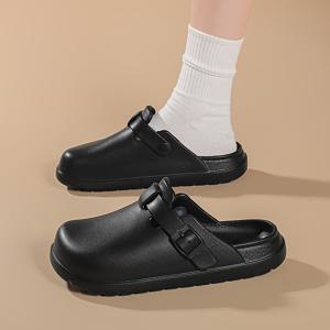 TEMU 여성용 & 남녀공용 나막신 슬리퍼 - 셰프, 간호사, 정원, 해변에 적합한 부드러운 통굽 슬립온 | 쿠션감 있는 넓은 밑창의 실내/실외화 | 가정, 파티, 평상복용 전지형 신발 (사이즈 36-45), 여성 신발