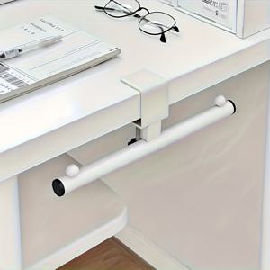 TEMU 1개 튼튼한 금속 후크, 조절 가능, 펀칭 없는 디자인 - 조절 가능한 백팩 고정 후크, 테이블 모서리에 설치 가능, 사무실 책상 수납에 적합. 드릴링 불필요, 공간 절약 솔루션, 다용도 후크