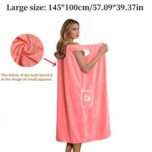 TEMU 1개 빠른 건조 고흡수 캠핑 타월 - 꽃무늬 포켓 & 휴대용 디자인, 초경량 컴팩트 비치 타월 (성인용), 다색 옵션, 직사각형 목욕타월, 수영장/여행/등산/야외 활동 필수품