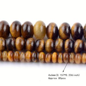 TEMU 160/85/72개 2X4mm/4X6mm/6X8mm 노란색 타이거 아이 롬델 비즈 스톤 휠 비즈, 주얼리 제작 팔찌 목걸이 추가용