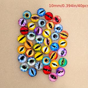 TEMU 40~50개 투명 유리 리얼한 공예 동물 눈, 프로젝트에 완벽 - 밝고 납작한 뒷면 인조 동물 눈, 네일 아트 및 공예에 적합한 장식 부품, 다양한 크기로 제공