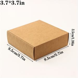 TEMU 50개입 사각 크라프트 선물 상자 - 블랙, 화이트, 브라운 색상, 웨딩, 생일, 졸업식, 크리스마스, 발렌타인데이, 어버이날용 주얼리 및 비누 상자 - 다양한 크기로 제공